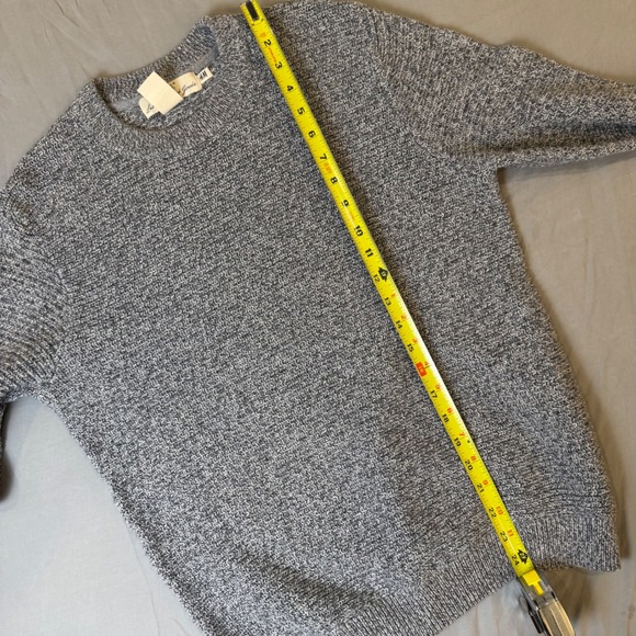 H&M Mens 100% cotton Sweater Textured Gray Crew Neck Long Sleeve Size S - Picture 5 of 7